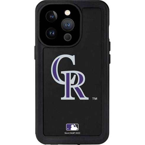 MLB Colorado Rockies - Solid Distressed iPhone 15 Pro Waterproof Case